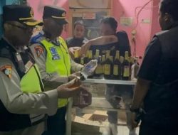 Polres Subang Gelar Patroli, Sasar Miras Hingga Geng Motor Ratusan Botol Miras di Sita.